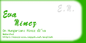 eva mincz business card